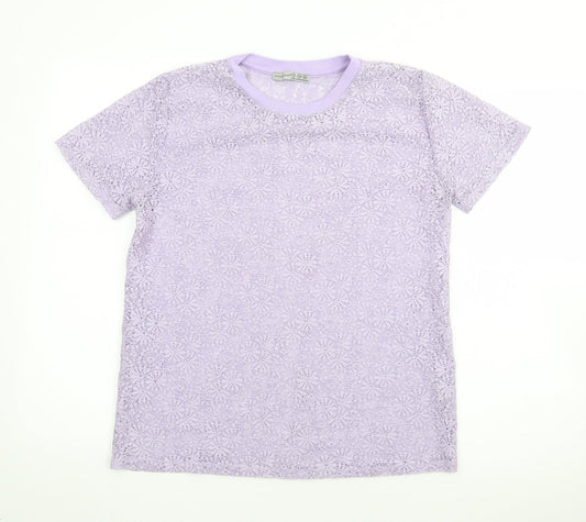 Atmosphere Womens Purple Crew Neck  Polyester Pullover Jumper Size 12