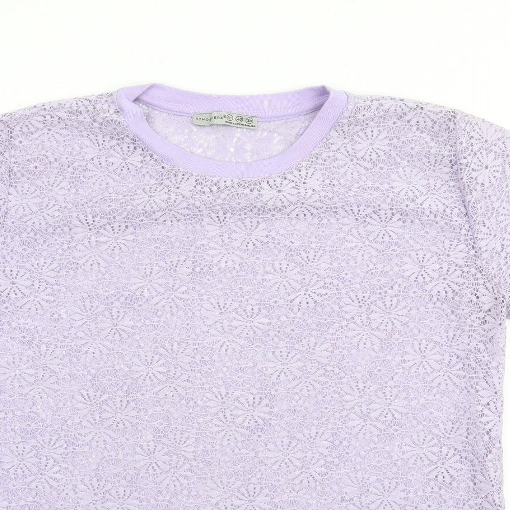 Atmosphere Womens Purple Crew Neck  Polyester Pullover Jumper Size 12