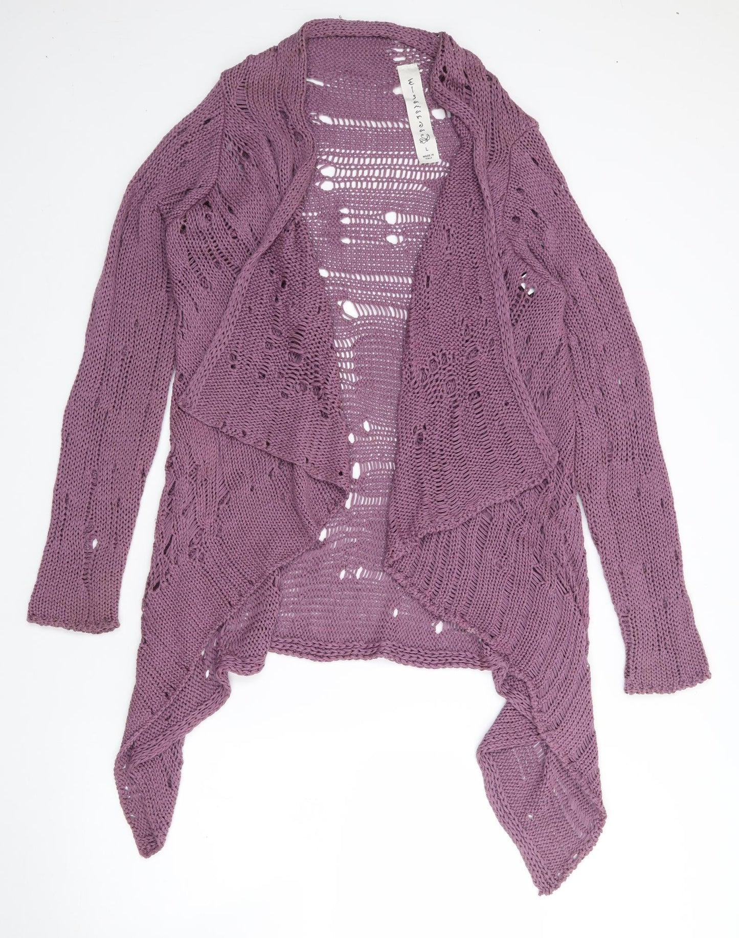 Eisamarda Womens Purple Roll Neck  Acrylic Cardigan Jumper Size L