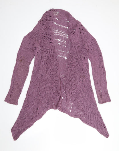 Eisamarda Womens Purple Roll Neck  Acrylic Cardigan Jumper Size L