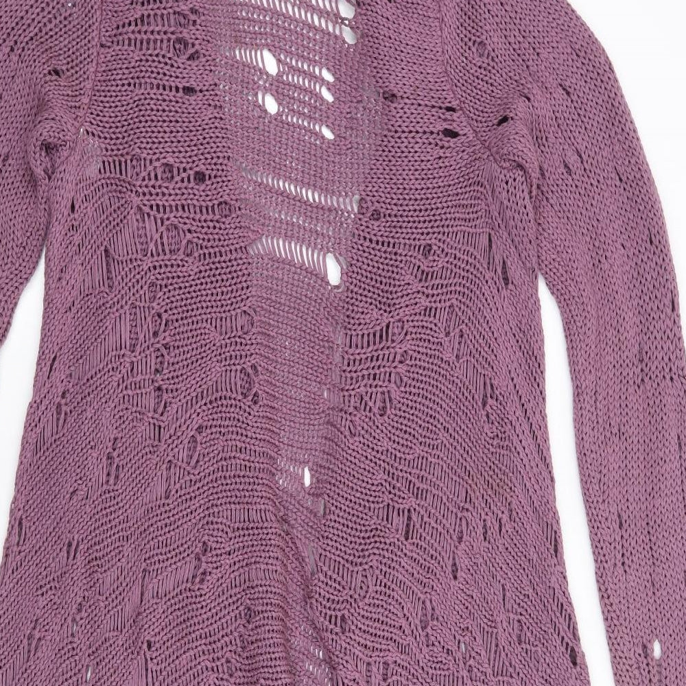 Eisamarda Womens Purple Roll Neck  Acrylic Cardigan Jumper Size L