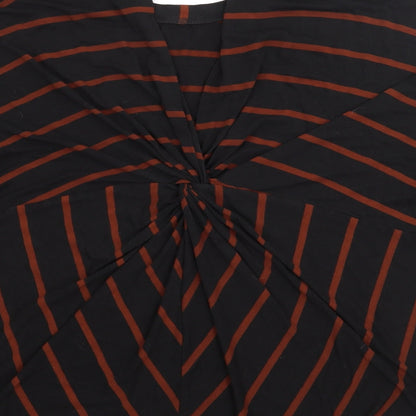 George Womens Black Crew Neck Striped Viscose Pullover Jumper Size 14