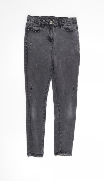 Matalan Girls Black  Cotton Skinny Jeans Size 11 Years  Regular