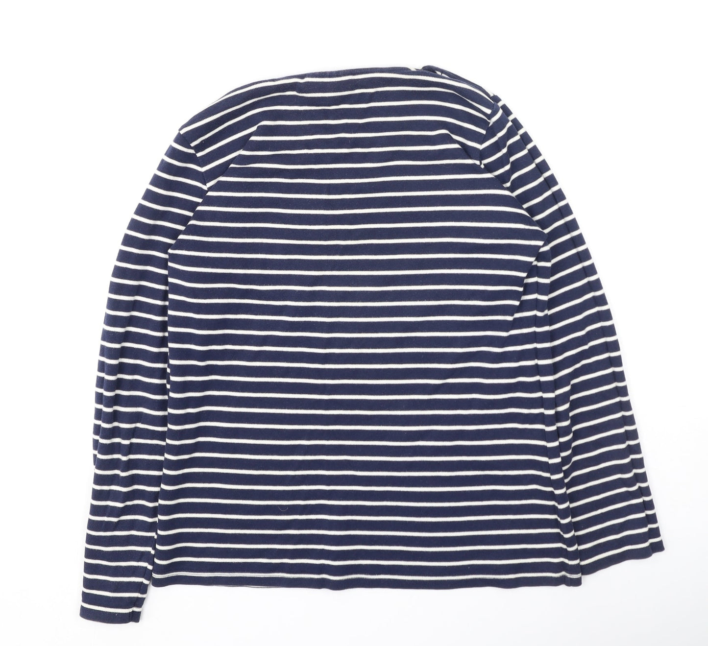 J4 Clothing Womens Black Striped Cotton Basic T-Shirt Size S Round Neck