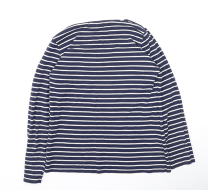 J4 Clothing Womens Black Striped Cotton Basic T-Shirt Size S Round Neck