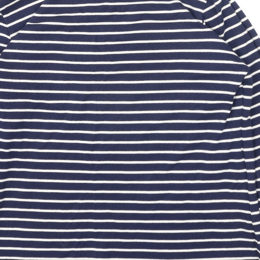 J4 Clothing Womens Black Striped Cotton Basic T-Shirt Size S Round Neck