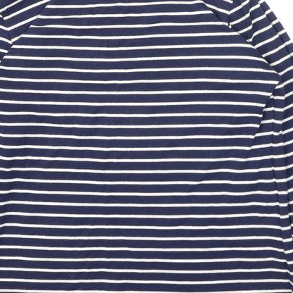 J4 Clothing Womens Black Striped Cotton Basic T-Shirt Size S Round Neck