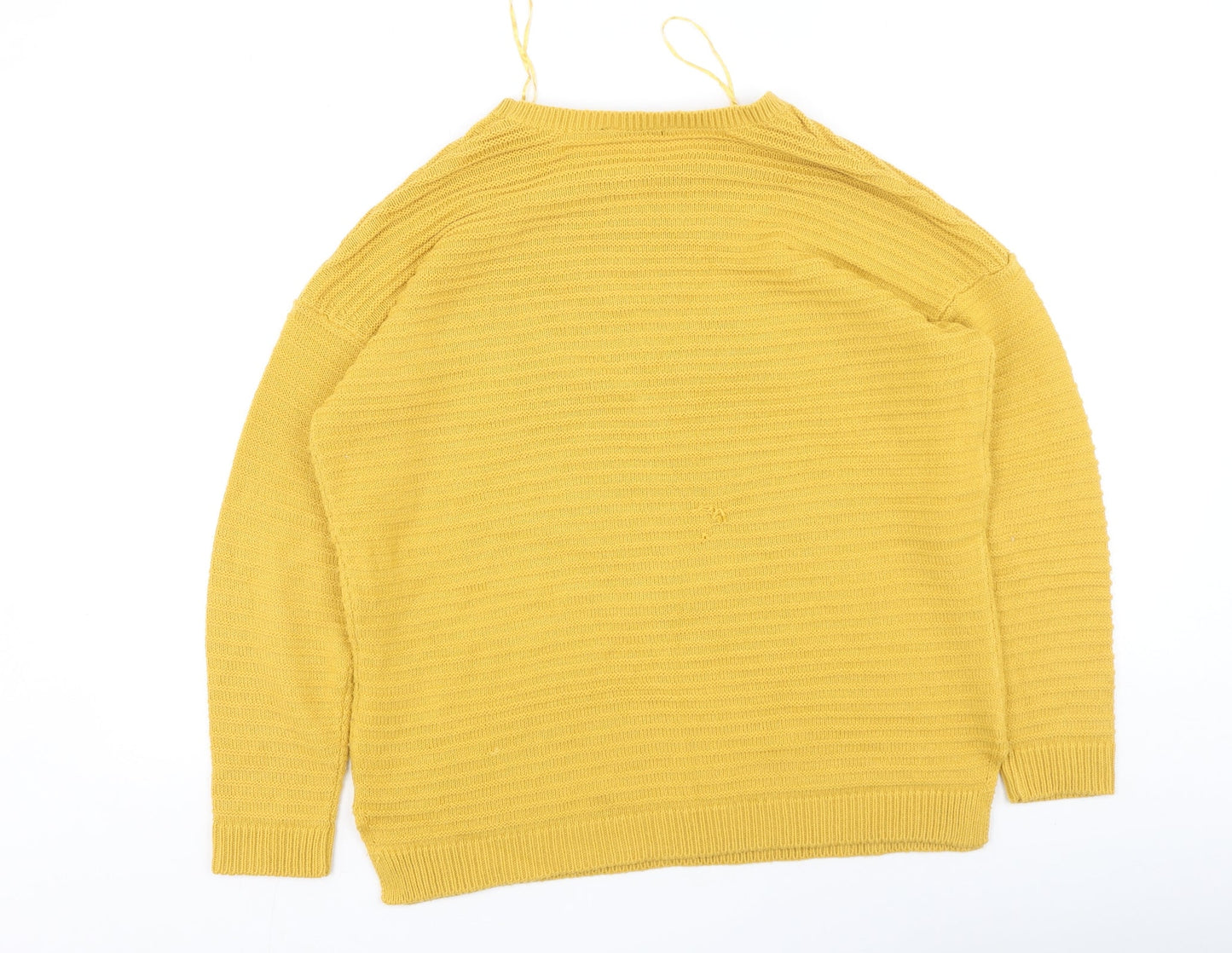 Womens UK Size M Peacocks Yellow Pullover Jumper