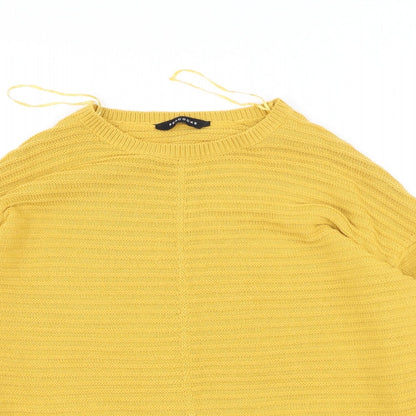 Womens UK Size M Peacocks Yellow Pullover Jumper