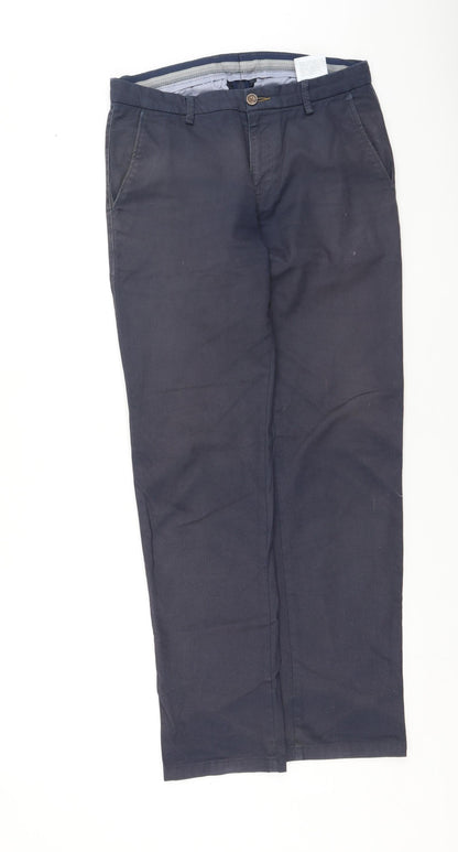 Bugatti Mens Blue  Cotton Trousers  Size 26 L30 in Regular
