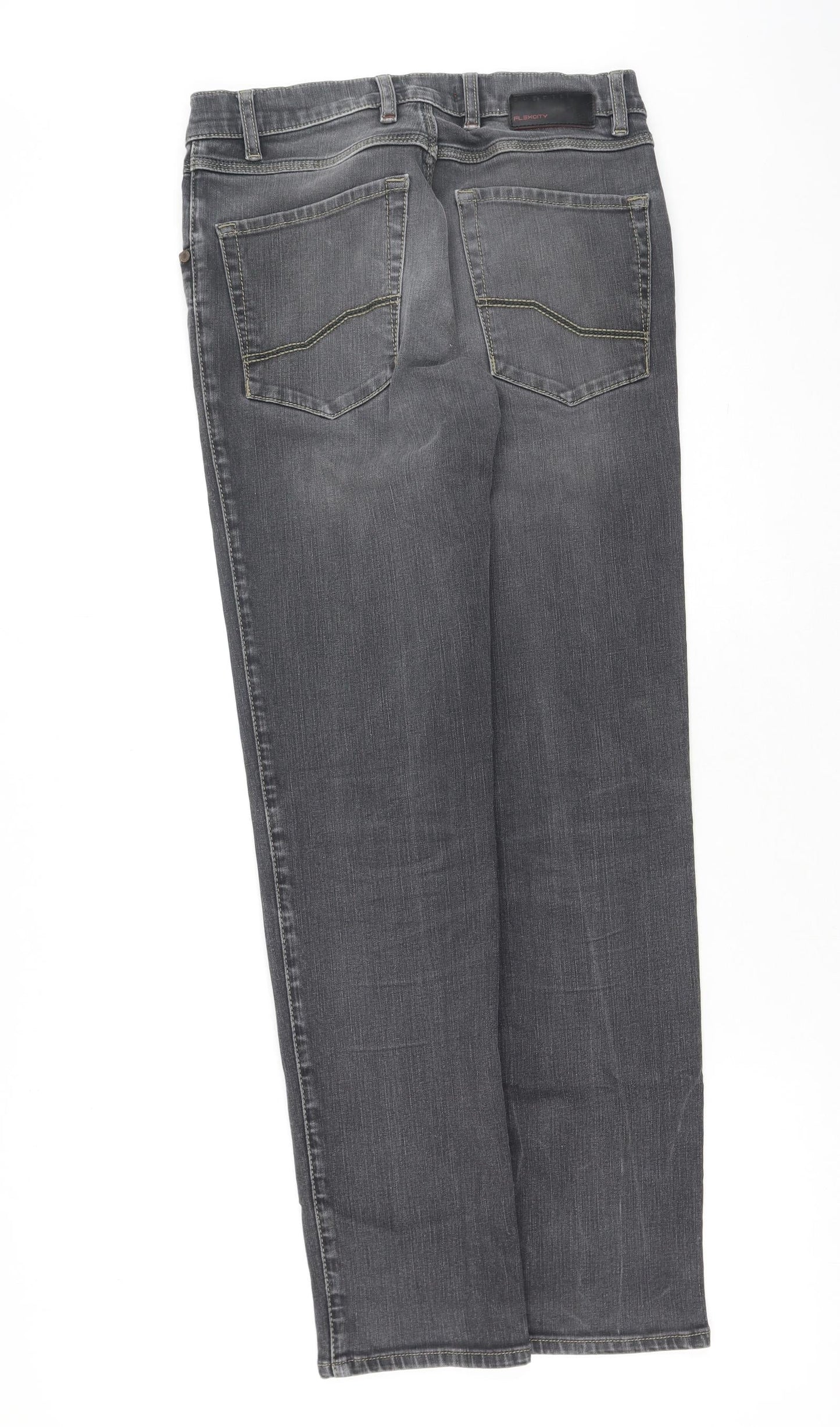 Bugatti Womens Grey  Cotton Straight Jeans Size 28 L31 in Regular