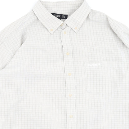 Arnold Palmer Mens Beige Plaid Polyester  Polo Size 2XL Collared