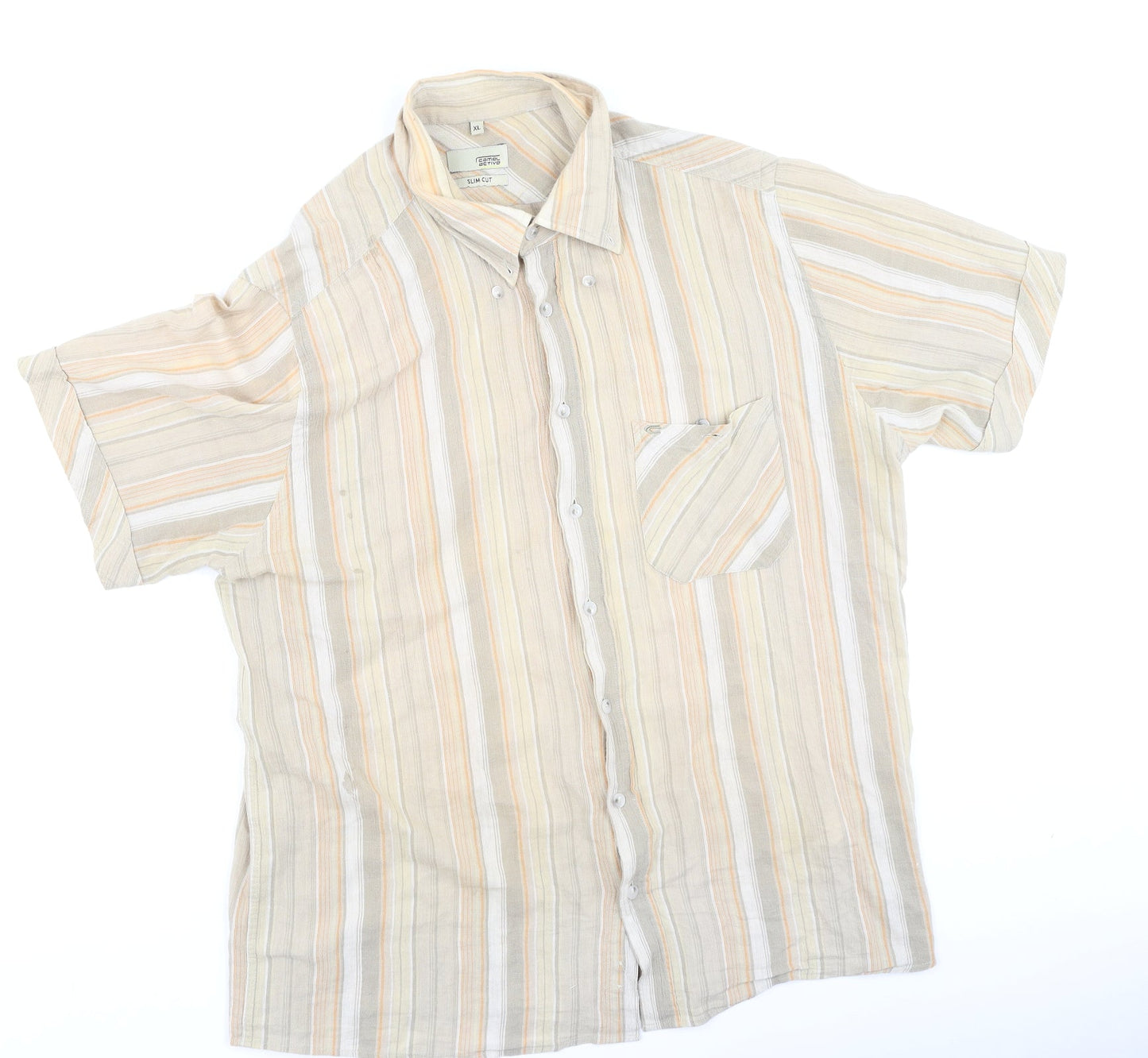 Camel Active Mens Multicoloured Striped Cotton  Polo Size XL Collared