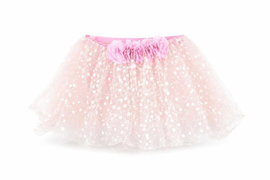 Front view of Preworn girls’ pink polyester flare skirt one size regular