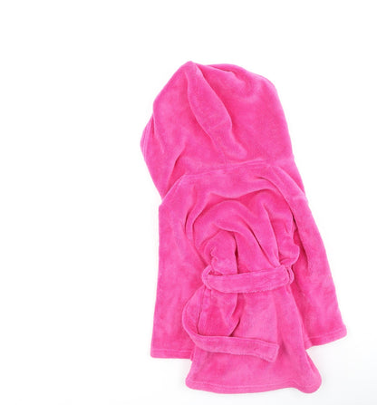 Preworn Girls Pink  Polyester Top Robe & Gown Set Size 2-3 Years