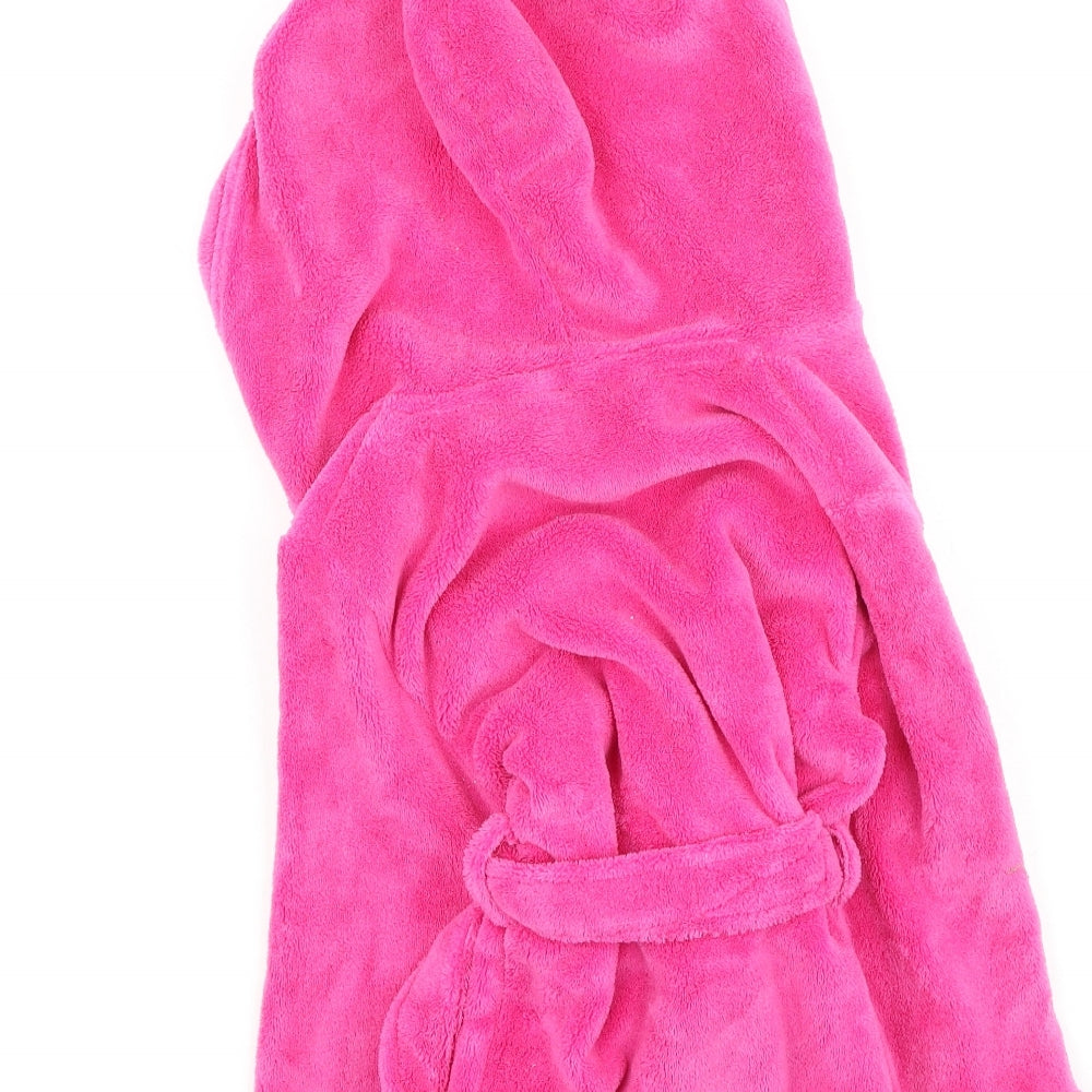 Preworn Girls Pink  Polyester Top Robe & Gown Set Size 2-3 Years