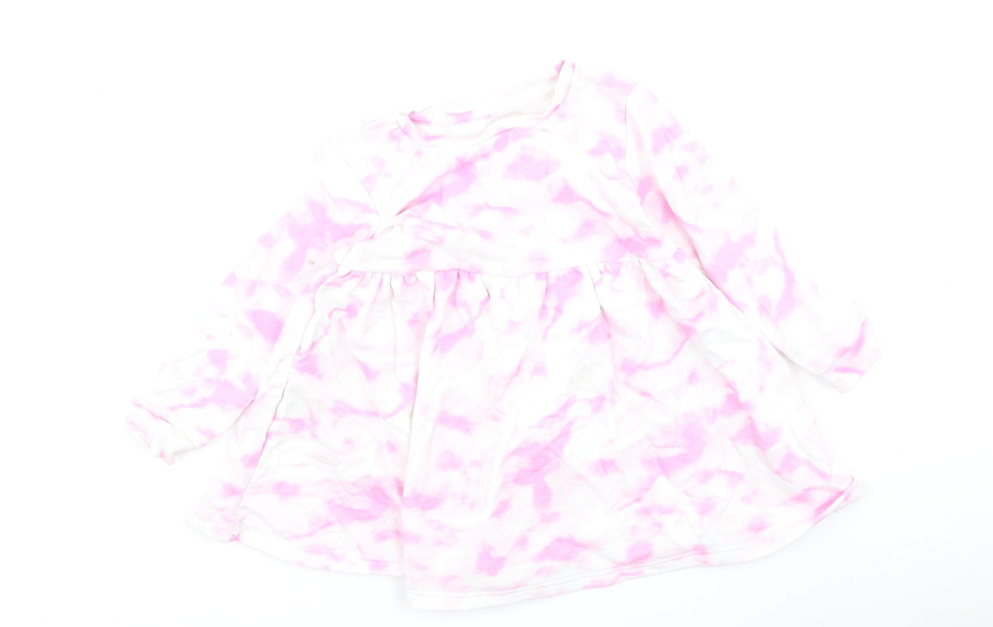 Dunnes Stores Girls Pink  Cotton Fit & Flare  Size 12-18 Months  Round Neck