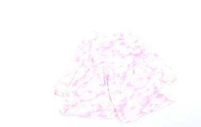Dunnes Stores Girls Pink  Cotton Fit & Flare  Size 12-18 Months  Round Neck