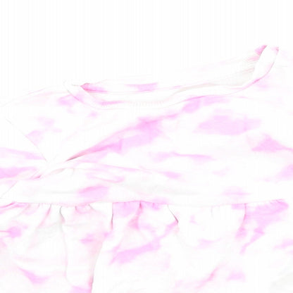 Dunnes Stores Girls Pink  Cotton Fit & Flare  Size 12-18 Months  Round Neck