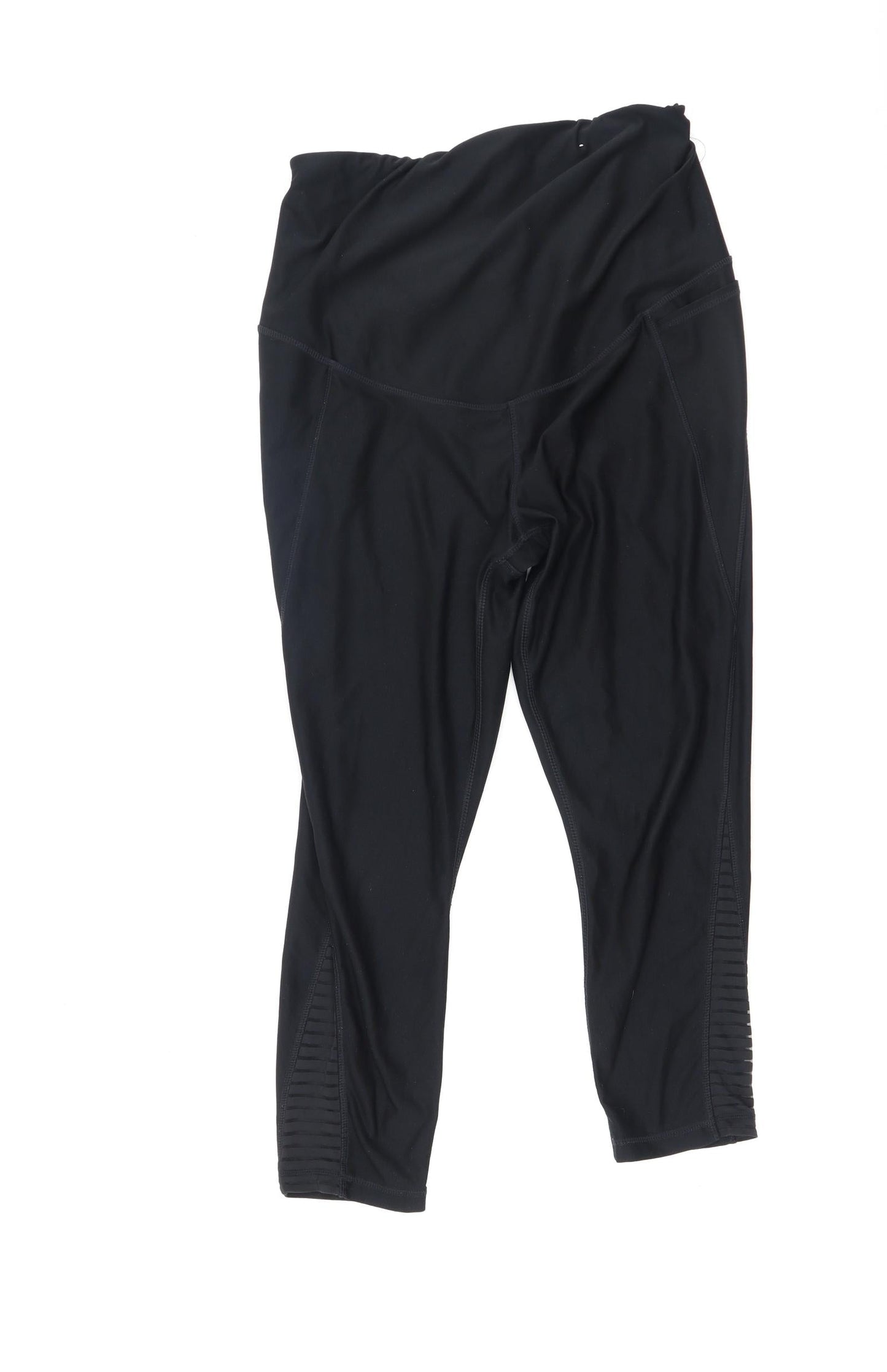 Active Womens Black  Polyester Pedal Pusher Leggings Size M L22 in Regular