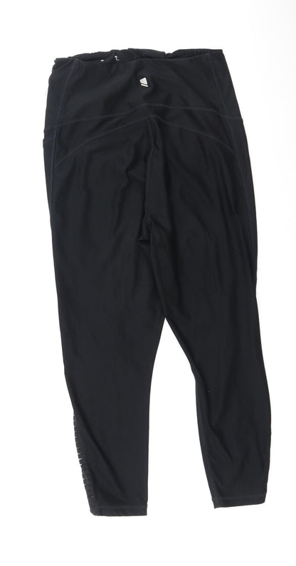 Active Womens Black  Polyester Pedal Pusher Leggings Size M L22 in Regular