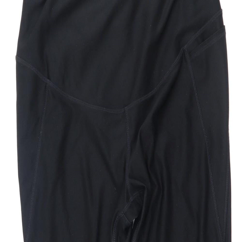 Active Womens Black  Polyester Pedal Pusher Leggings Size M L22 in Regular