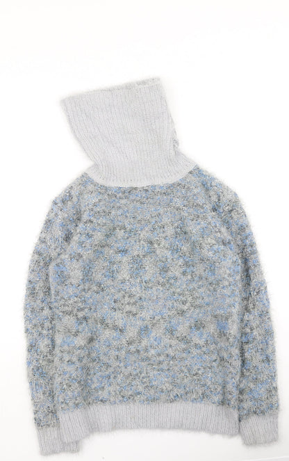 Just elegance Womens Multicoloured High Neck  Polyester Pullover Jumper Size S