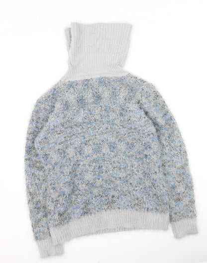 Just elegance Womens Multicoloured High Neck  Polyester Pullover Jumper Size S