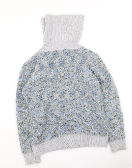 Just elegance Womens Multicoloured High Neck  Polyester Pullover Jumper Size S