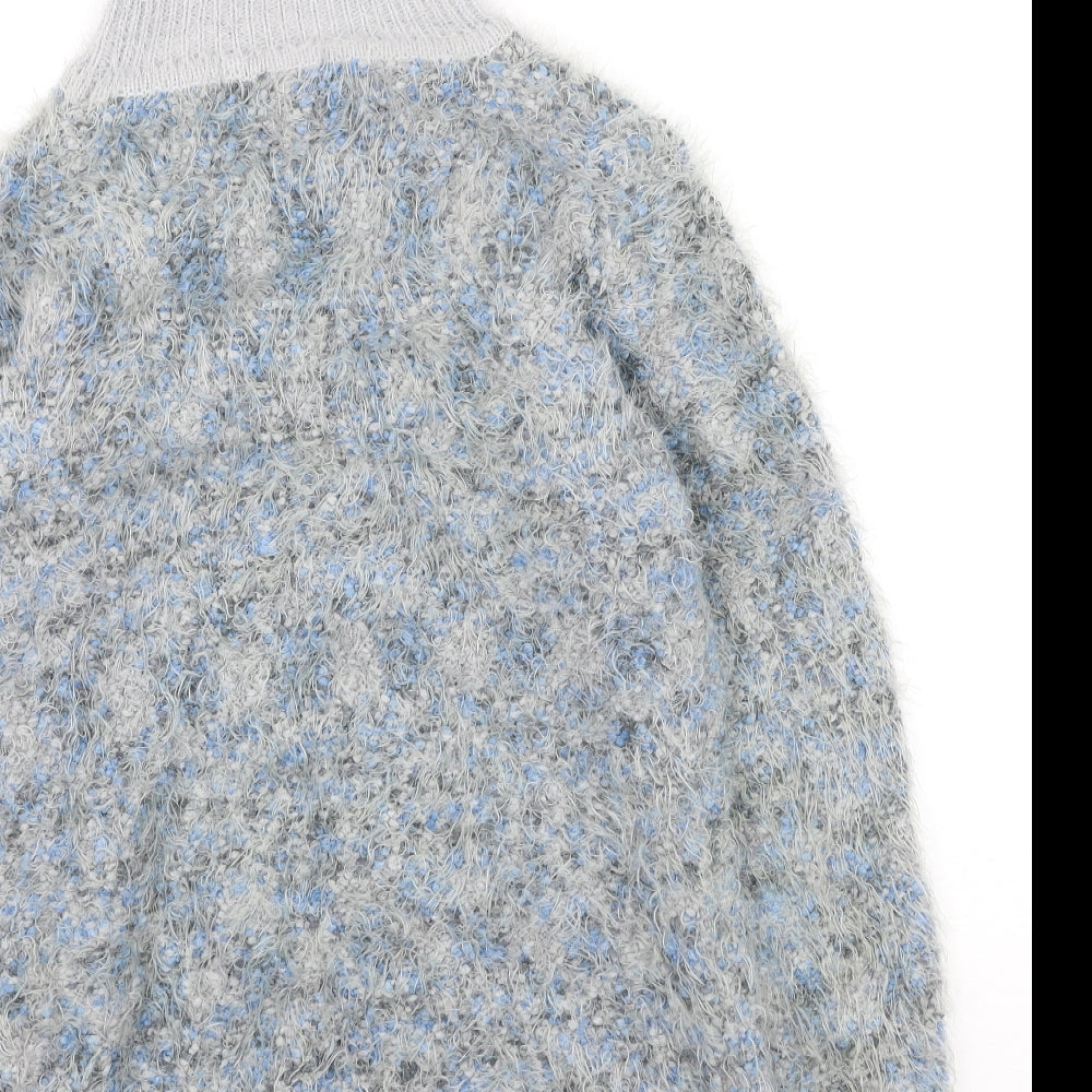 Just elegance Womens Multicoloured High Neck  Polyester Pullover Jumper Size S