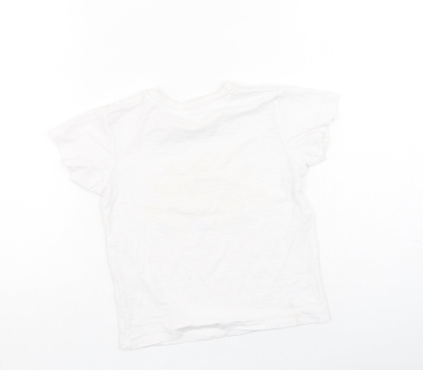 Preworn Girls White  Cotton Basic Casual Size 2-3 Years Round Neck
