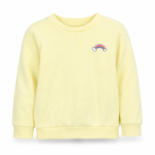 Primark  Girls Yellow  Cotton Pullover Jumper Size 24 Months   - Rainbow