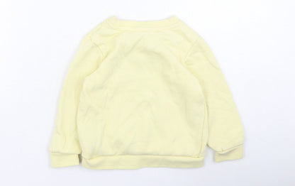 Primark  Girls Yellow  Cotton Pullover Jumper Size 24 Months   - Rainbow