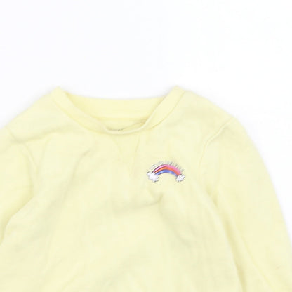Primark  Girls Yellow  Cotton Pullover Jumper Size 24 Months   - Rainbow