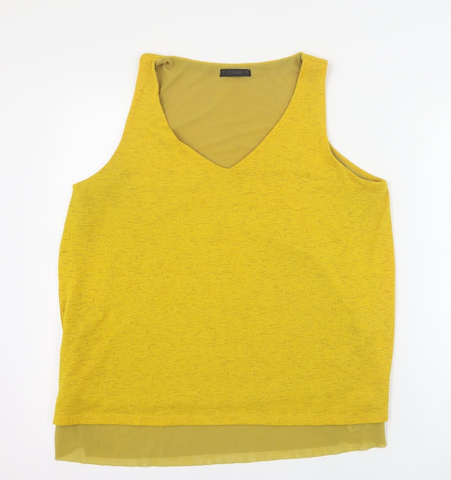 Dunnes Womens Yellow  Polyester Camisole Tank Size L V-Neck