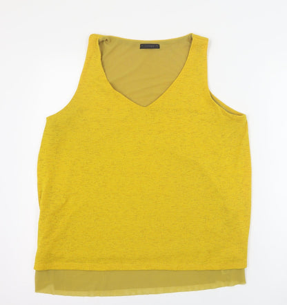 Dunnes Womens Yellow  Polyester Camisole Tank Size L V-Neck