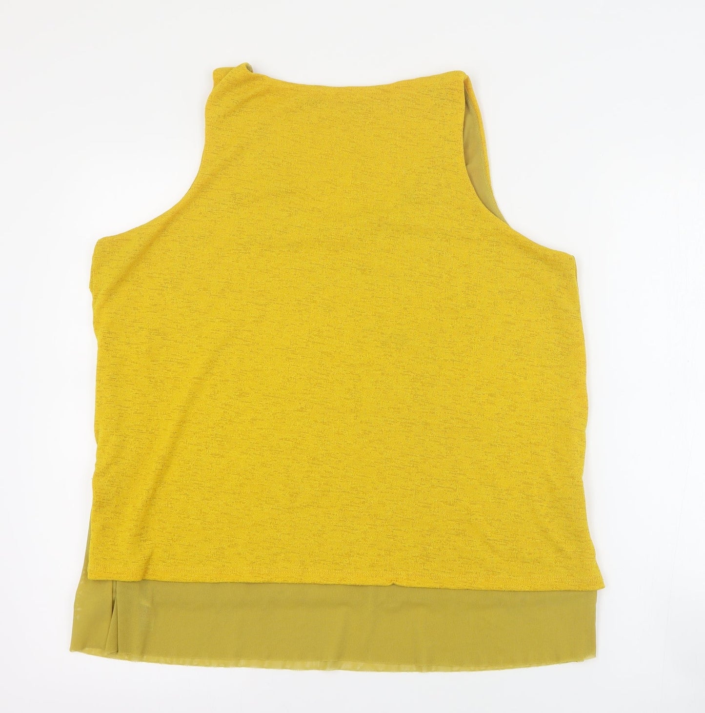 Dunnes Womens Yellow  Polyester Camisole Tank Size L V-Neck