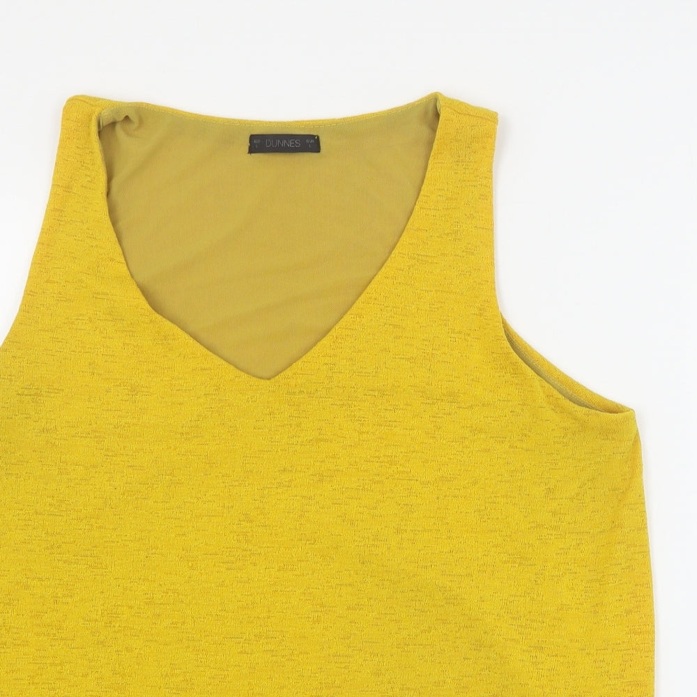 Dunnes Womens Yellow  Polyester Camisole Tank Size L V-Neck