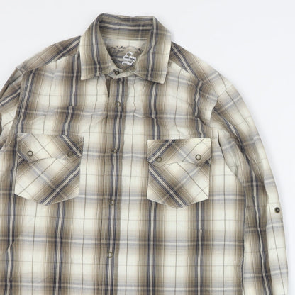 Mens UK Size S Cedarwood State Brown  Button-Up Long Sleeve Casual Shirt