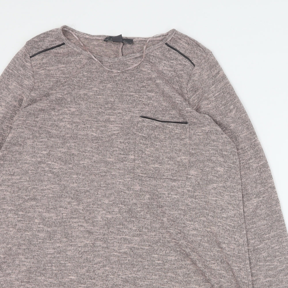 Primark Womens Pink Round Neck  Polyester Pullover Jumper Size S