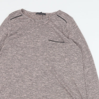 Primark Womens Pink Round Neck  Polyester Pullover Jumper Size S