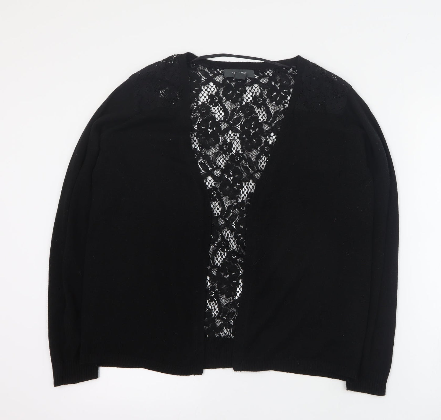Primark Womens Black V-Neck  Acrylic Cardigan Jumper Size M