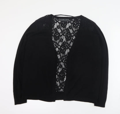 Primark Womens Black V-Neck  Acrylic Cardigan Jumper Size M