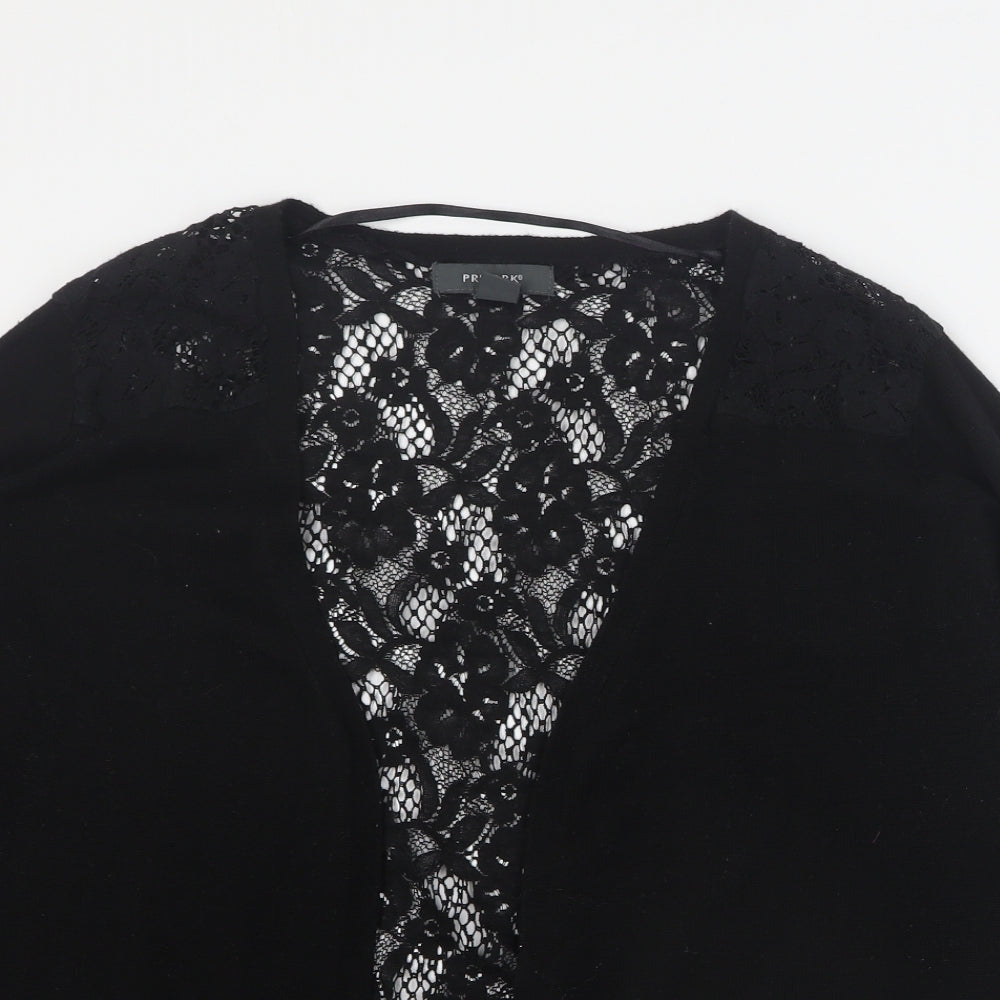 Primark Womens Black V-Neck  Acrylic Cardigan Jumper Size M
