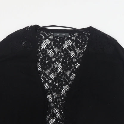 Primark Womens Black V-Neck  Acrylic Cardigan Jumper Size M