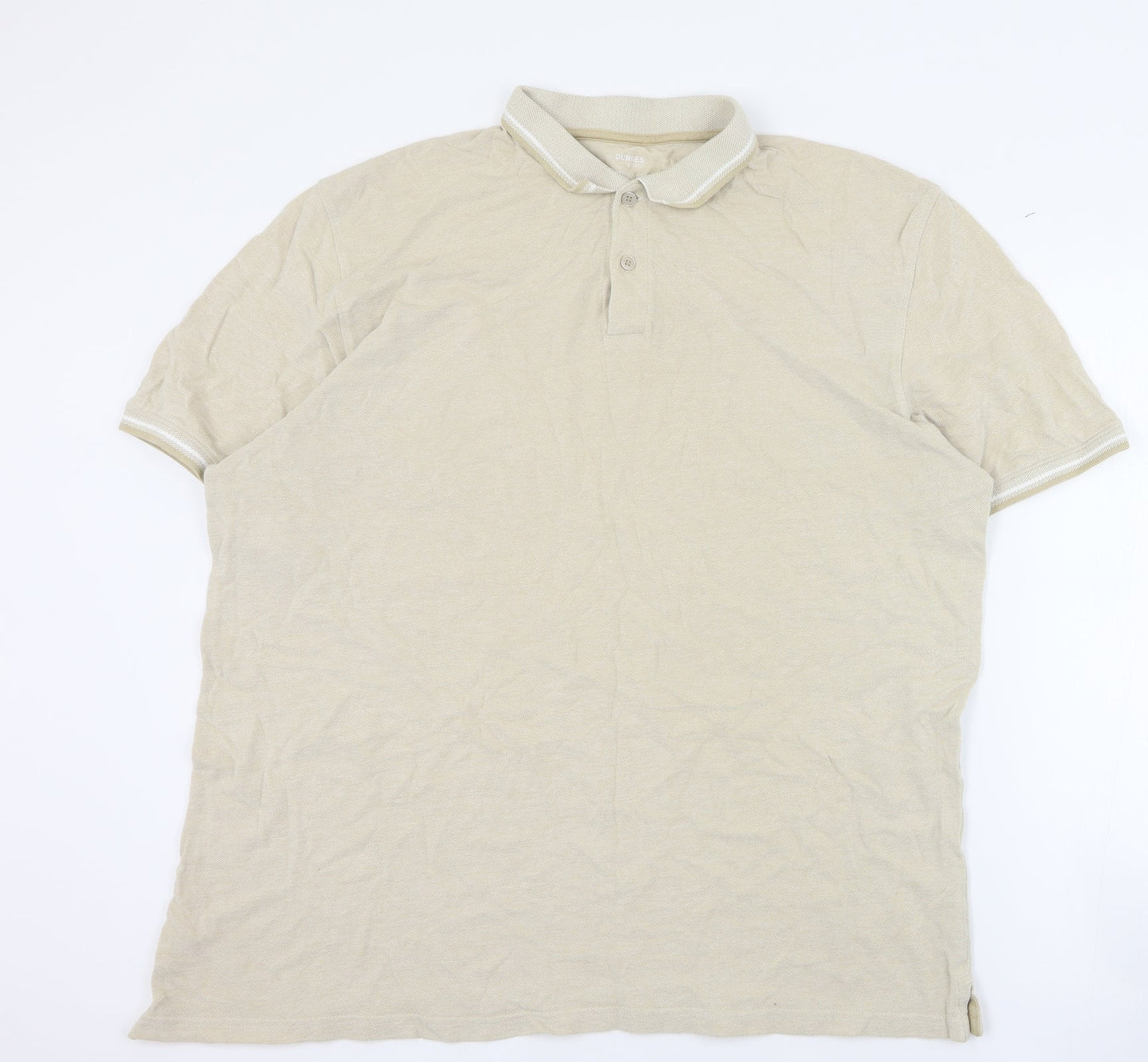Dunnes Womens Beige  100% Cotton Basic Polo Size XL Collared