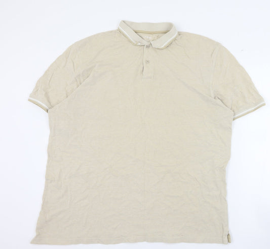 Dunnes Womens Beige  100% Cotton Basic Polo Size XL Collared