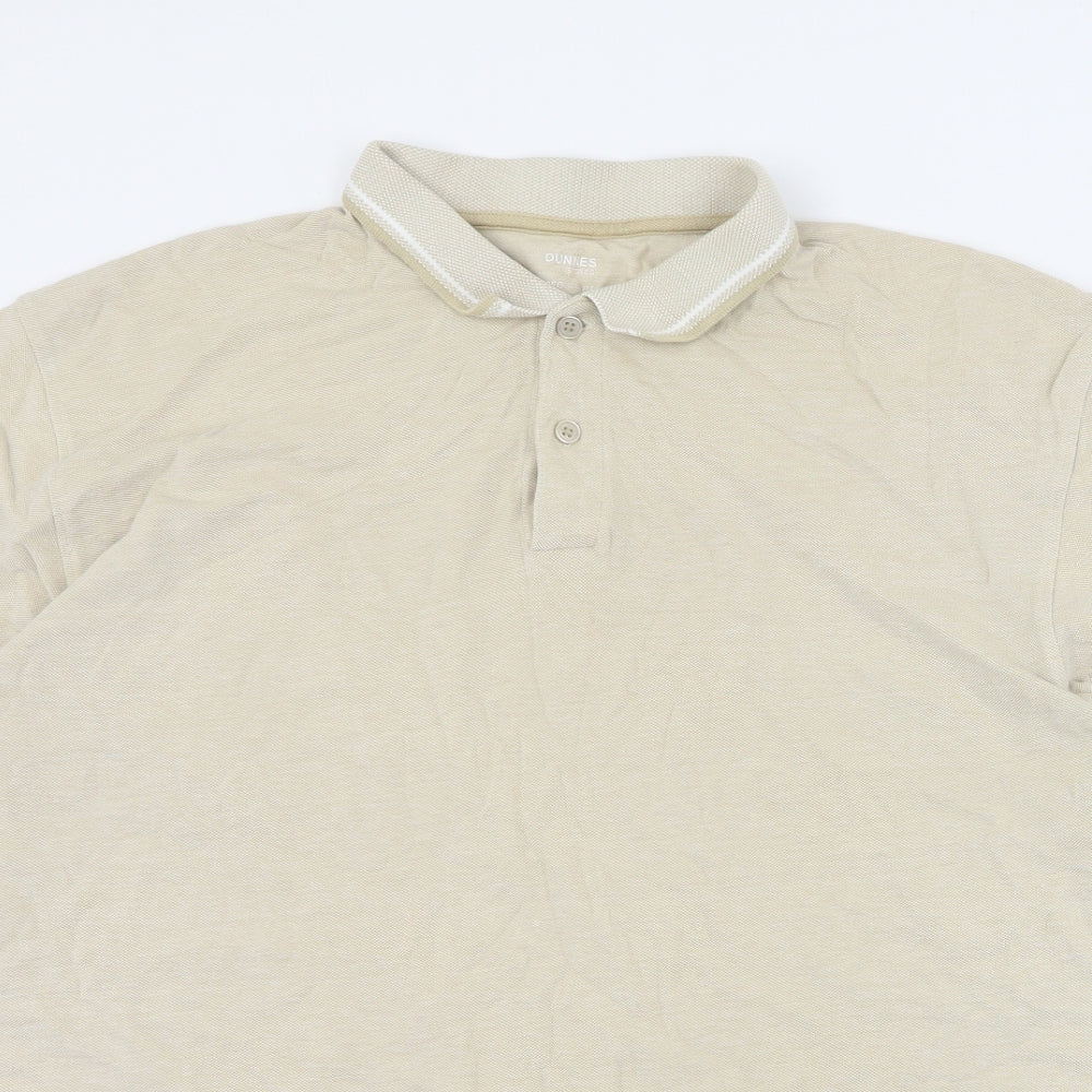 Dunnes Womens Beige  100% Cotton Basic Polo Size XL Collared