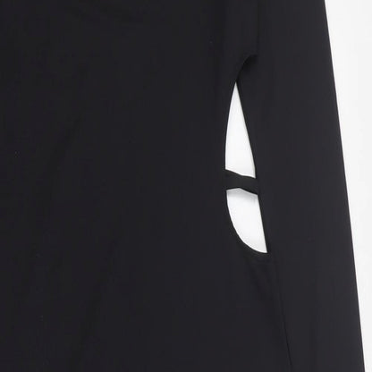 H&M Womens Black  Polyester Bodycon  Size M  Round Neck Pullover