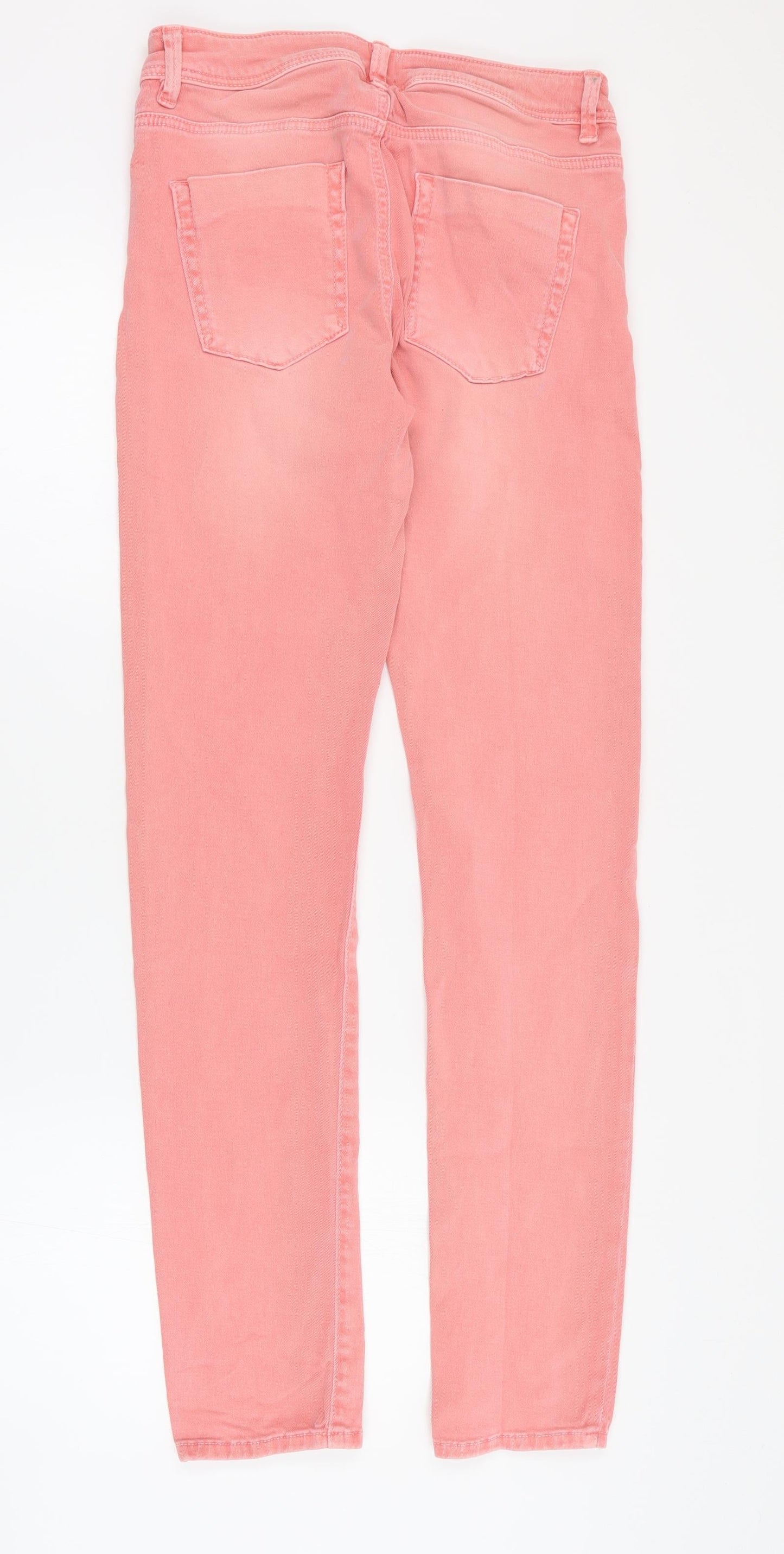 ASOS Womens Pink  Cotton Skinny Jeans Size 8 L30 in Regular Zip